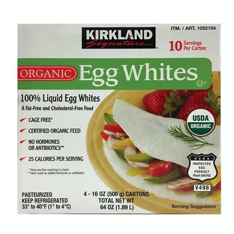 Kirkland Signature Organic Egg Whites, 4 X 16 Oz - Costco Food Database