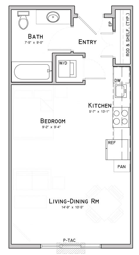 Studio Apartment Floor Plans With Dimensions - Carpet Vidalondon