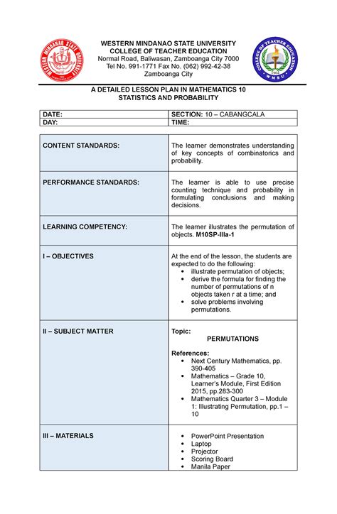 LP 10 Experimental - WESTERN MINDANAO STATE UNIVERSITY COLLEGE OF ...