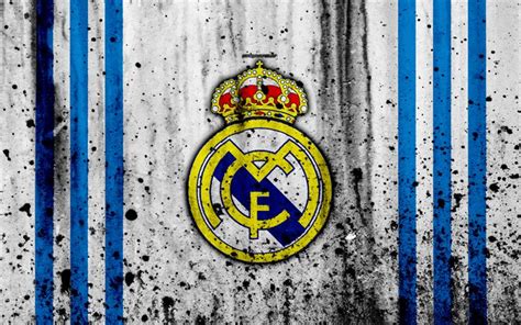 Download imagens O Real Madrid, 4k, Galácticos, grunge, La Liga, fundo ...