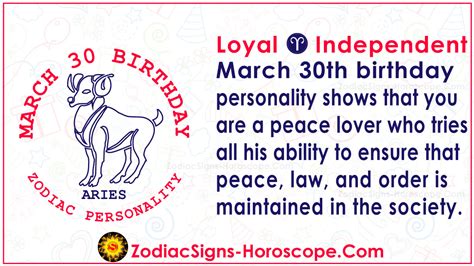 March 30 Zodiac (Aries) Horoscope Birthday Personality and Lucky Things