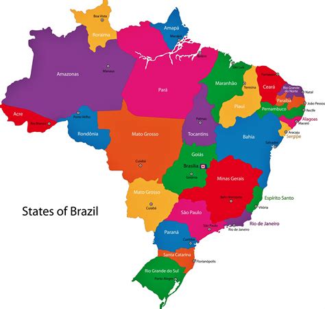 Brazil Map of Regions and Provinces - OrangeSmile.com
