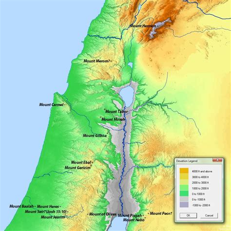 Bible Map: High Mountain and Surrounding Region | Bible mapping, Bible ...