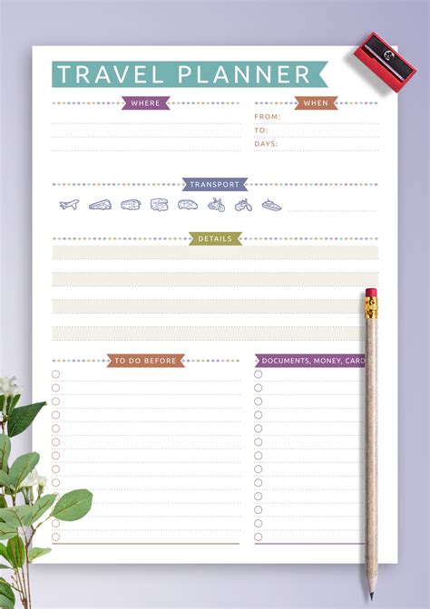 Download Printable Travel Planner Template - Casual Style PDF