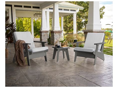 POLYWOOD® Riviera Modern Recycled Plastic 3 Piece Outdoor Patio Lounge Set | PWPWS3912