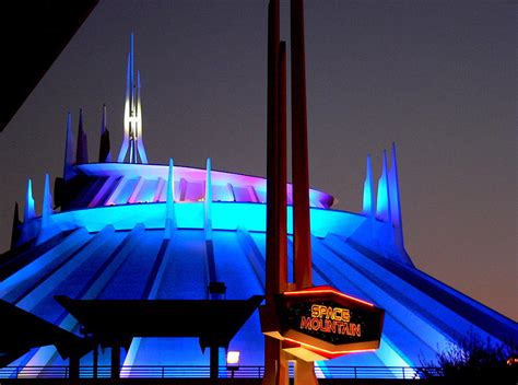 Space Mountain Building At Night Photograph by Jeff Lowe | Fine Art America