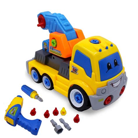 Family Smiles Kids Tow Truck Take Apart Toy Educational STEM Building Toys For Boys 3 - 12 ...