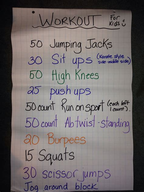 Pin by Sarah Spence on Health | Kid workout routine, Workouts for teens ...