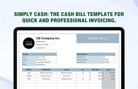 Cash Bill Template in Excel, Google Sheets - Download | Template.net