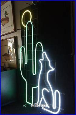 5 Ft Vtg Southwestern Neon Sign Coyote Wolf Howl Cactus Bar Hotel Light Arizona | Vintage Neon Signs