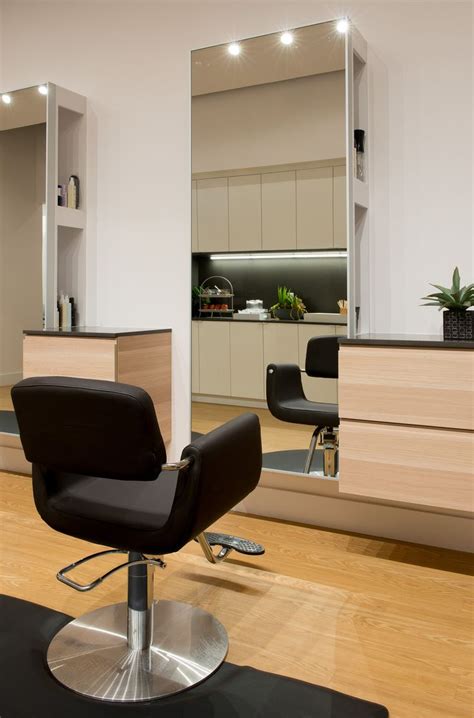 Light, sleek, and modern salon station. Home Hair Salons, Hair Salon Decor, Beauty Salon ...