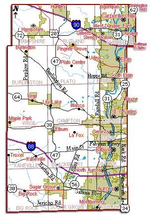 Kane County Map | Aurora Township