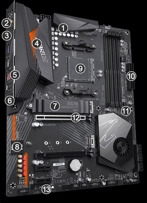 Gigabyte X570 AORUS ELITE WIFI Gaming Motherboard AMD Ryzen 3000 ATX ...