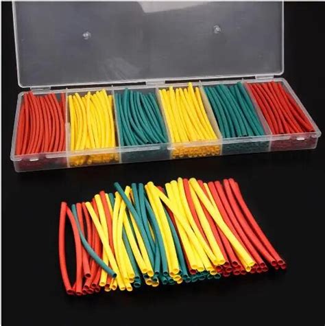 180PCS Mixed Colors Heat Shrink Tube Assortment Wire Wrap Electrical Insulation Kits Yellow ...