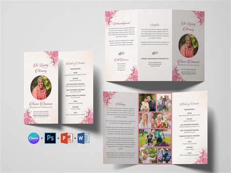 Trifold Funeral Program Template Funeral Program Template - Etsy