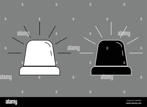 Flasher siren icon black white outline Stock Vector Image & Art - Alamy