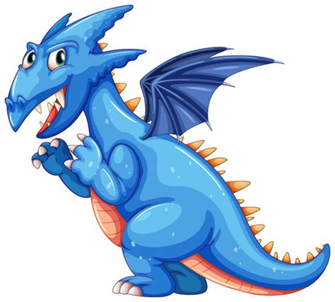 Blue dinosaur cartoon vector free download