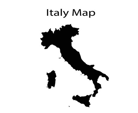 Italy Map Silhouette Vector Illustration in White Background 11571804 ...