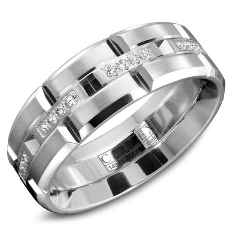 18kt 7.5mm Diamond Mens Wedding Band | Jupiter Jewelry Inc