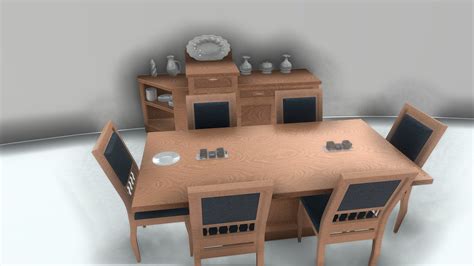 Dining table - Download Free 3D model by omarme37 [42b5982] - Sketchfab