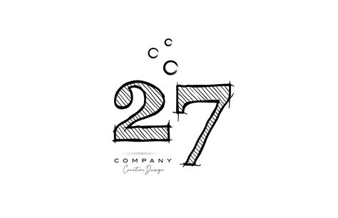 hand drawing number 27 logo icon design for company template. Creative ...