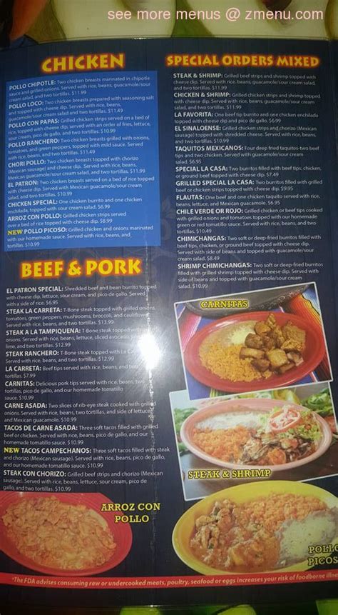 Menu at La Carreta Express restaurant, Weber City