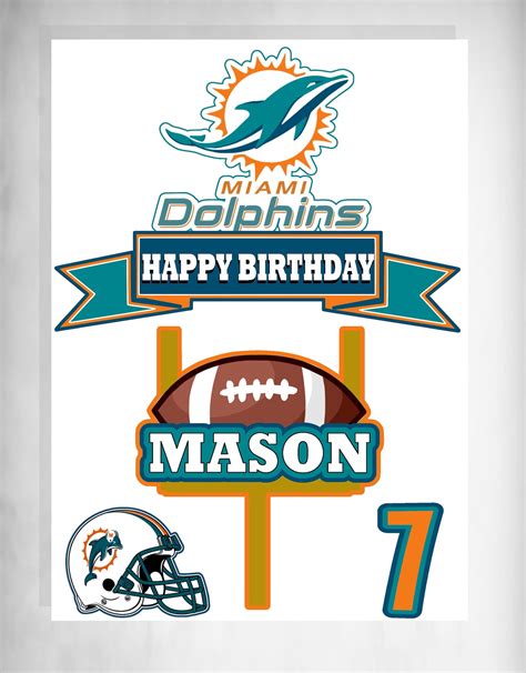 Miami Dolphins Cake Topper Miami Dolphins Birthday Miami | Etsy