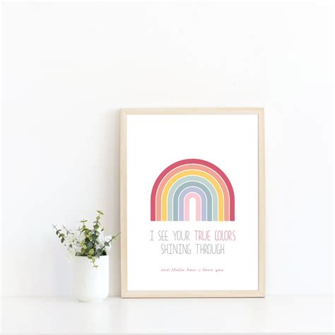 Rainbow Wall Print Instant Download Printable Wall Art True - Etsy