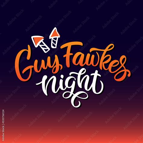 Guy fawkes night. Bonfire Night. Vector lettering illustration ...