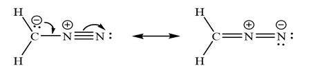 Draw two resonance forms for diazomethane (CH2N2). Predict which is more stable, and would ...