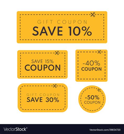 Discount coupon template isolated Royalty Free Vector Image