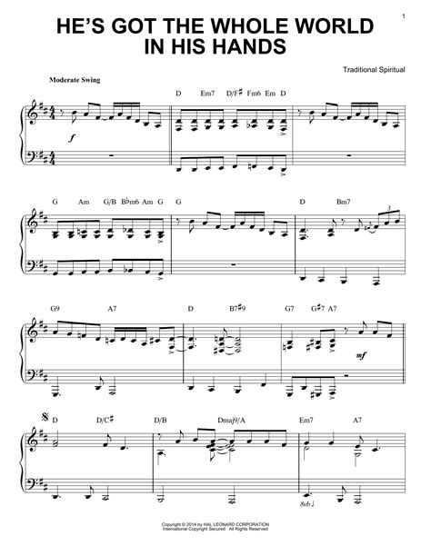 He's Got The Whole World In His Hands | Sheet Music Direct