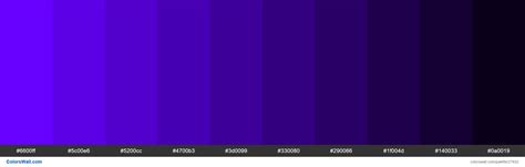 Shades of Electric Indigo color #6600FF hex | Indigo colour, Color palette, Hex colors