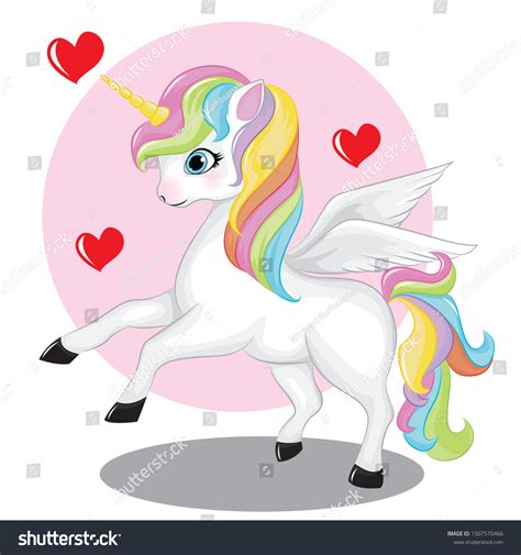 Cute Rainbow Unicorn Love Stock Vector (Royalty Free) 1507570466 ...