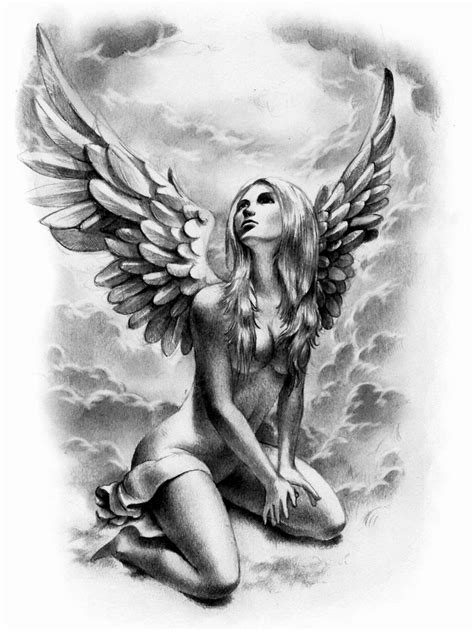 Pin by ecole on Angel tattoo design | Angel drawing, Drawings, Sketches