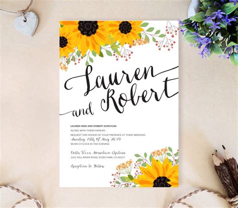 Sunflower Wedding Invitation - LemonWedding