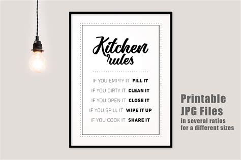 Kitchen Rules - Printable (1183904) | Signs | Design Bundles