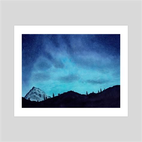 Blue Starry Night Sky, an art print by Jia Tan - INPRNT