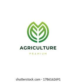 Agriculture Leaf Logo Icon Template Vector Stock Vector (Royalty Free ...