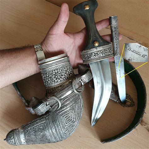 24# Old Islamic Omani Silver Jambiya Jambya Khanjar Bedouin Dagger, OKAPI Knife -- Antique Price ...