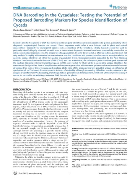 (PDF) DNA Barcoding and Its Applications | Anssy Juddy - Academia.edu