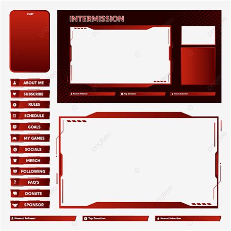 Twitch Clipart PNG Images, Twitch Overlay Template Design Black And Red ...