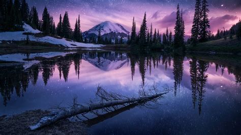 Lake Nature Night Reflection, Full Hd 2k Wallpaper - Iphone Wallpaper ...