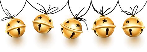 Christmas Holiday Decoration Garland Of Golden Jingle Bells Vector Illustration Stock ...