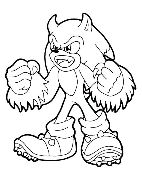 Wolf Sonic Coloring Page Sonic The Werehog Coloring Pages To Print ...