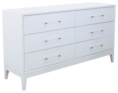 Orbis White Lacquer Dresser - Transitional - Dressers - by Best Master Furniture | Houzz