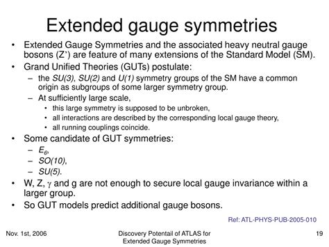 PPT - Discovery Potential of ATLAS for Extended Gauge Symmetries ...