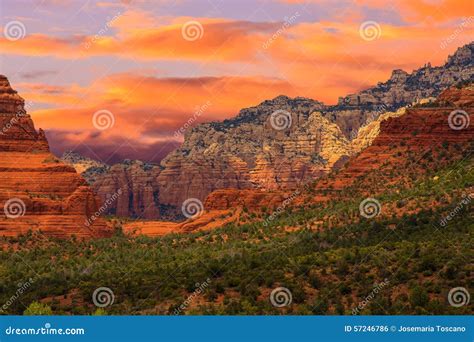 Sedona Arizona Sunrise stock photo. Image of geology - 57246786