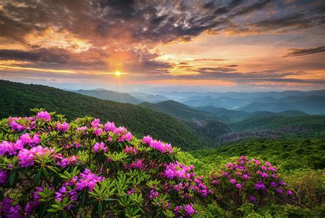 North Carolina Appalachian Mountains Blue Ridge Parkway Sunset Landscape Asheville NC Photograph ...