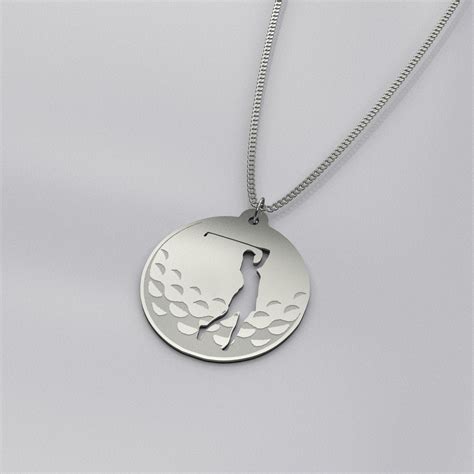 Silver Golf Pendant Necklace Golf Jewelry Gift Woman Golfer - Etsy